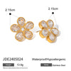 1 Pair Sweet Flower Inlay 316 Stainless Steel  Zircon Ear Studs