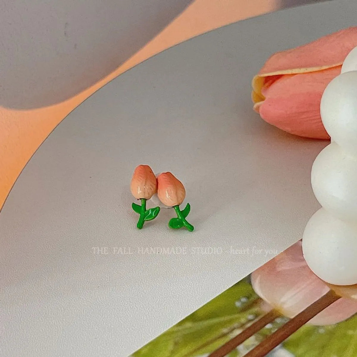 1 Pair Sweet Flower Inlay Alloy Pearl Drop Earrings