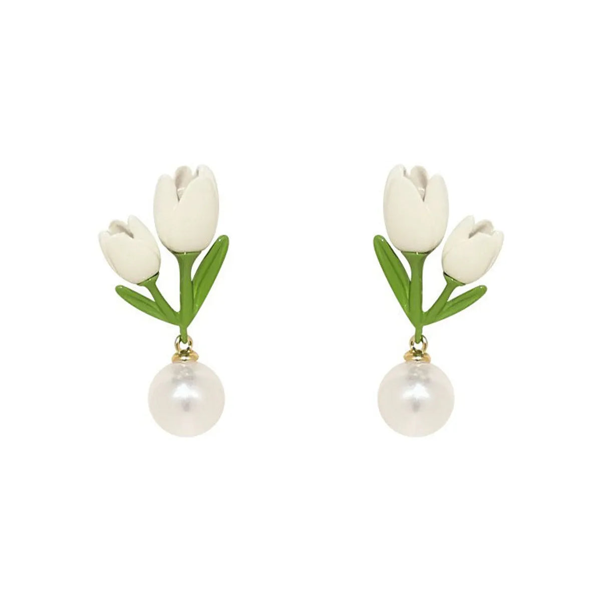 1 Pair Sweet Flower Plating Alloy Drop Earrings