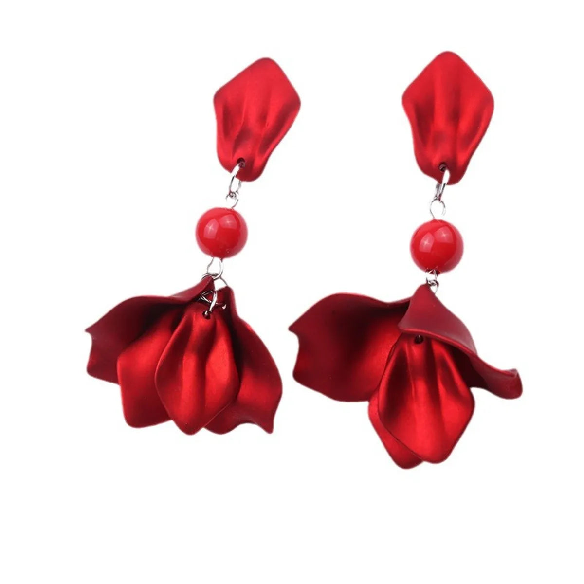 1 Pair Sweet Flower Spray Paint Arylic Drop Earrings