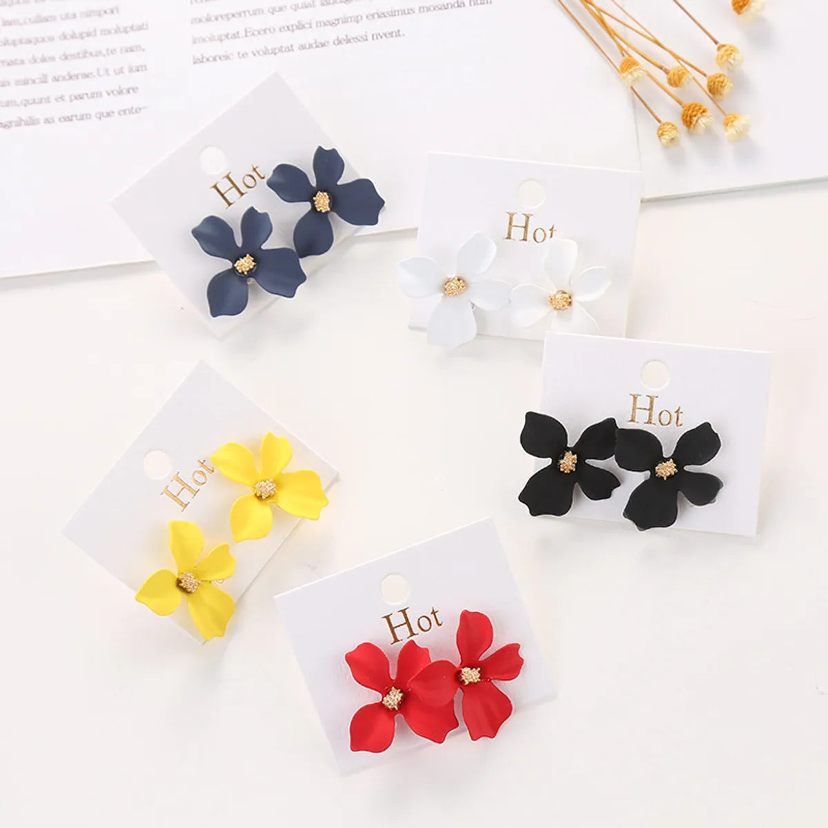 1 Pair Sweet Flower Stoving Varnish Alloy Ear Studs