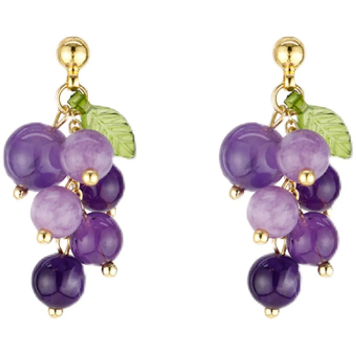 1 Pair Sweet Fruit Patchwork Arylic Alloy Drop Earrings