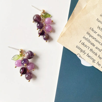 1 Pair Sweet Fruit Patchwork Arylic Alloy Drop Earrings