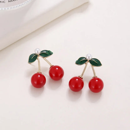 1 Pair Sweet Fruit Plating Alloy Ear Studs