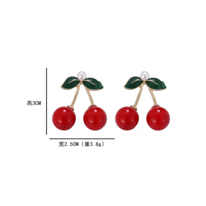 1 Pair Sweet Fruit Plating Alloy Ear Studs