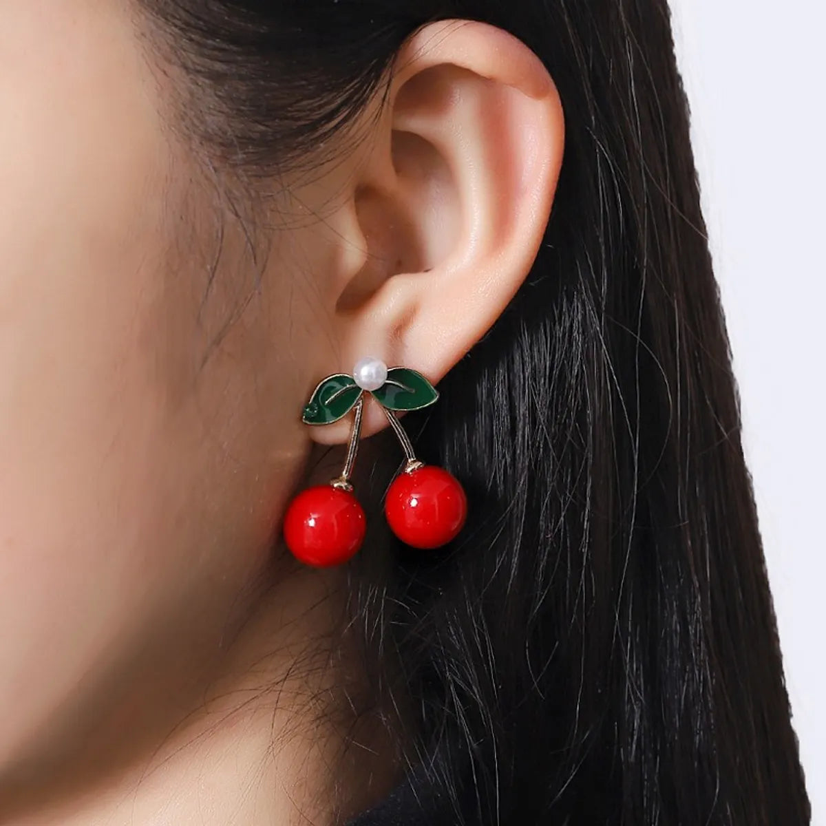 1 Pair Sweet Fruit Plating Alloy Ear Studs