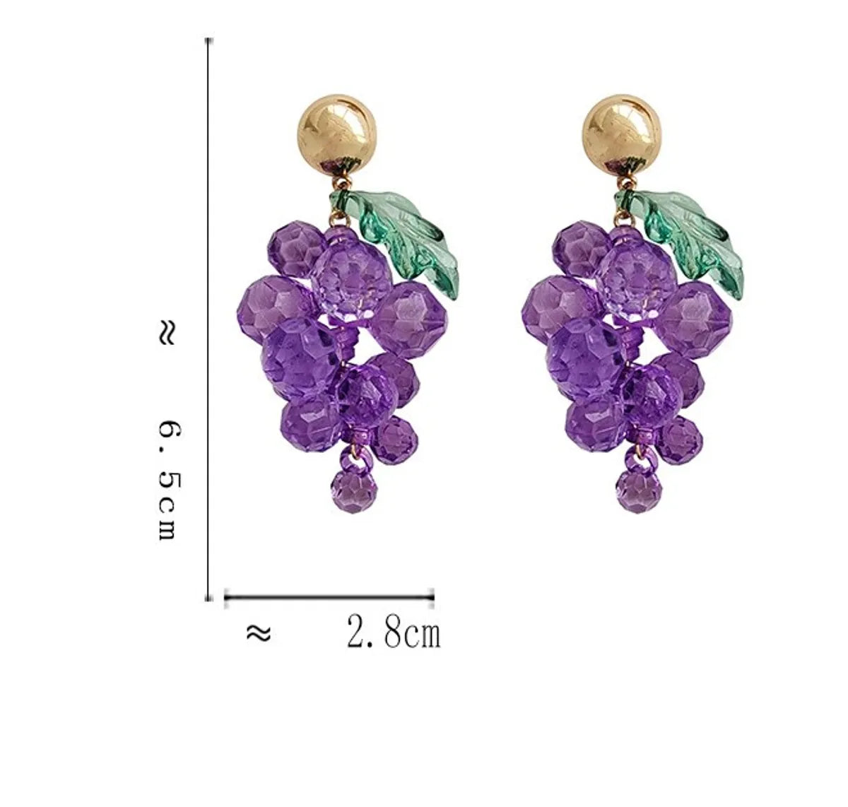 1 Pair Sweet Fruit Plating Alloy Resin Drop Earrings