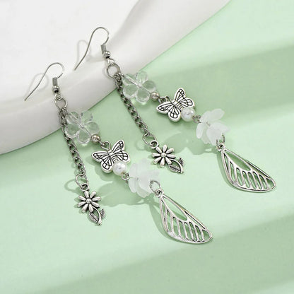 1 Pair Sweet Geometric Butterfly Plating Alloy Drop Earrings