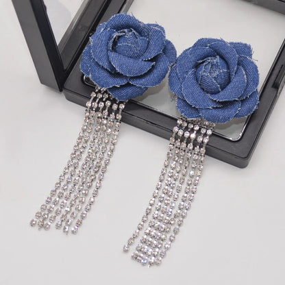 1 Pair Sweet Geometric Flower Plating Alloy Drop Earrings