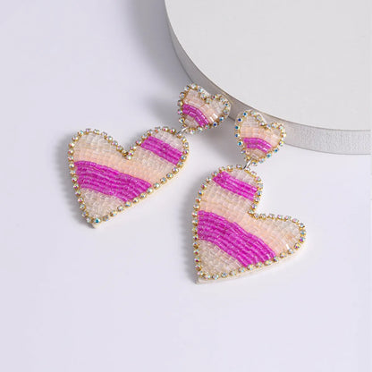 1 Pair Sweet Geometric Heart Shape Plastic Drop Earrings