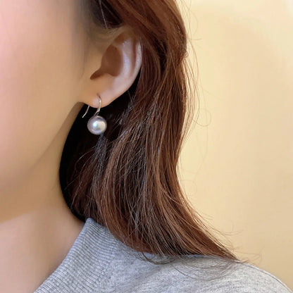 1 Pair Sweet Geometric Round Plating Imitation Pearl Drop Earrings