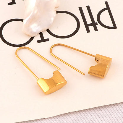 1 Pair Sweet Geometric Titanium Steel Plating 18k Gold Plated Earrings