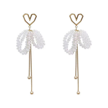 1 Pair Sweet Heart Shape Alloy Drop Earrings