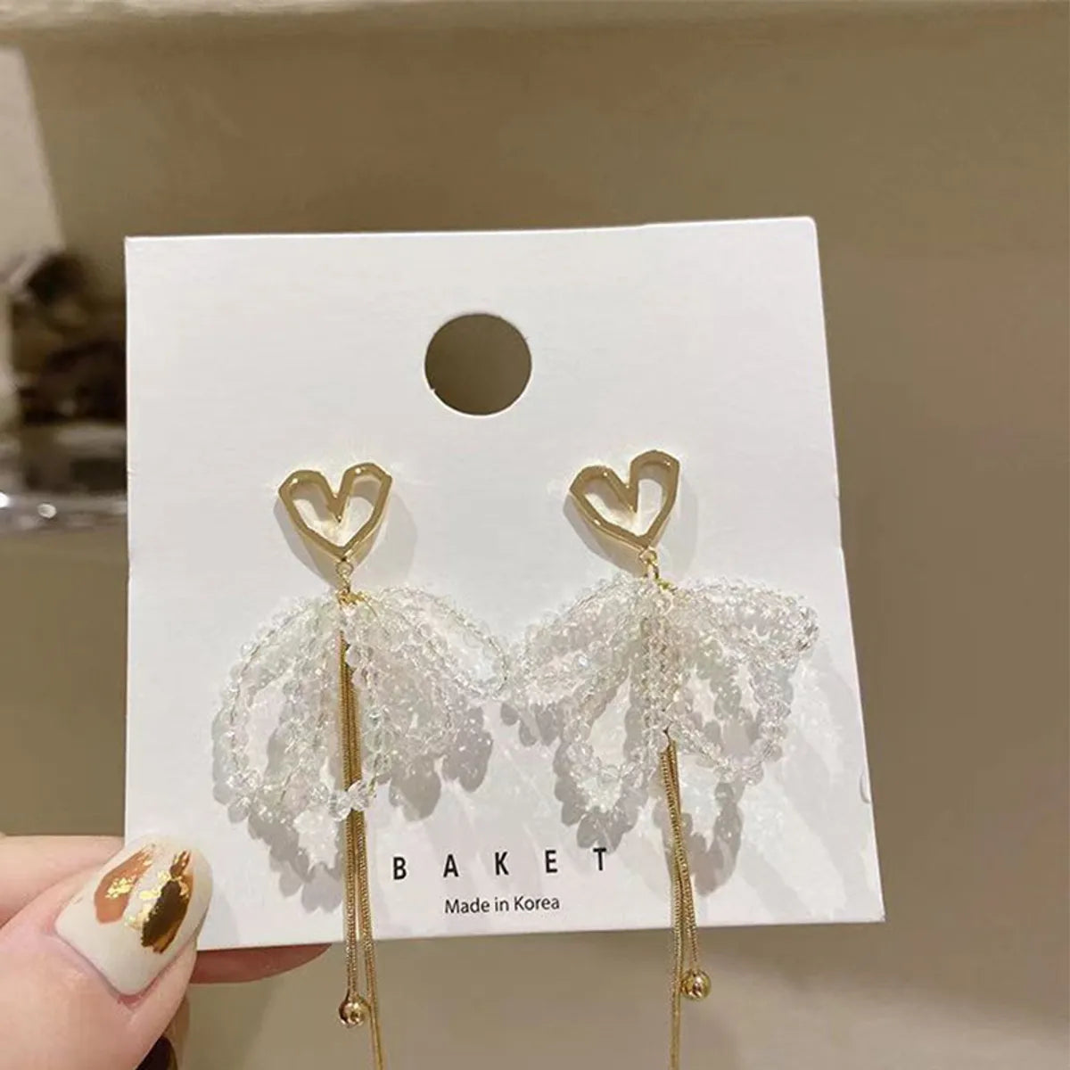 1 Pair Sweet Heart Shape Alloy Drop Earrings