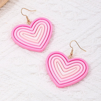 1 Pair Sweet Heart Shape Arylic Drop Earrings