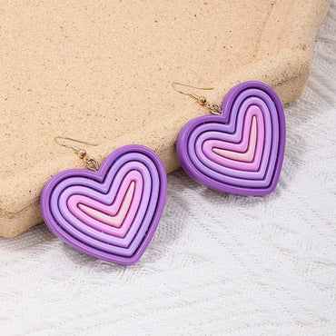 1 Pair Sweet Heart Shape Arylic Drop Earrings