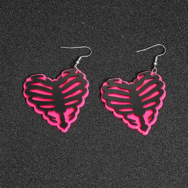 1 Pair Sweet Heart Shape Enamel Arylic Earrings