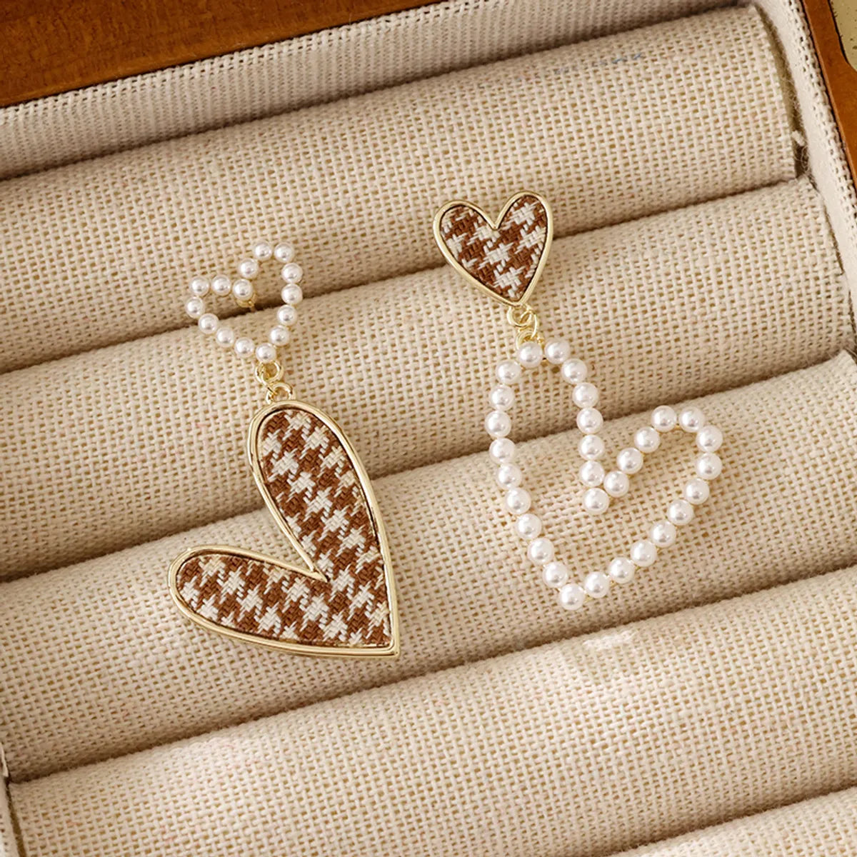 1 Pair Sweet Heart Shape Plating Alloy Gold Plated Drop Earrings