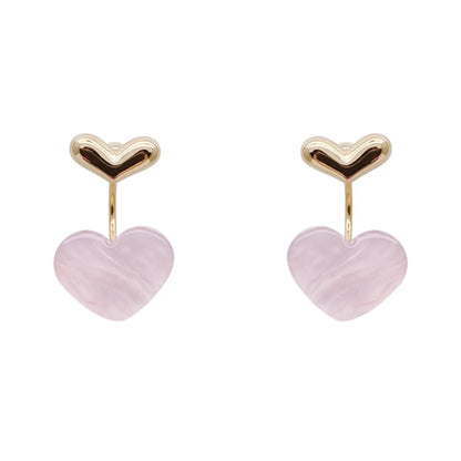 1 Pair Sweet Heart Shape Plating Copper Ear Studs