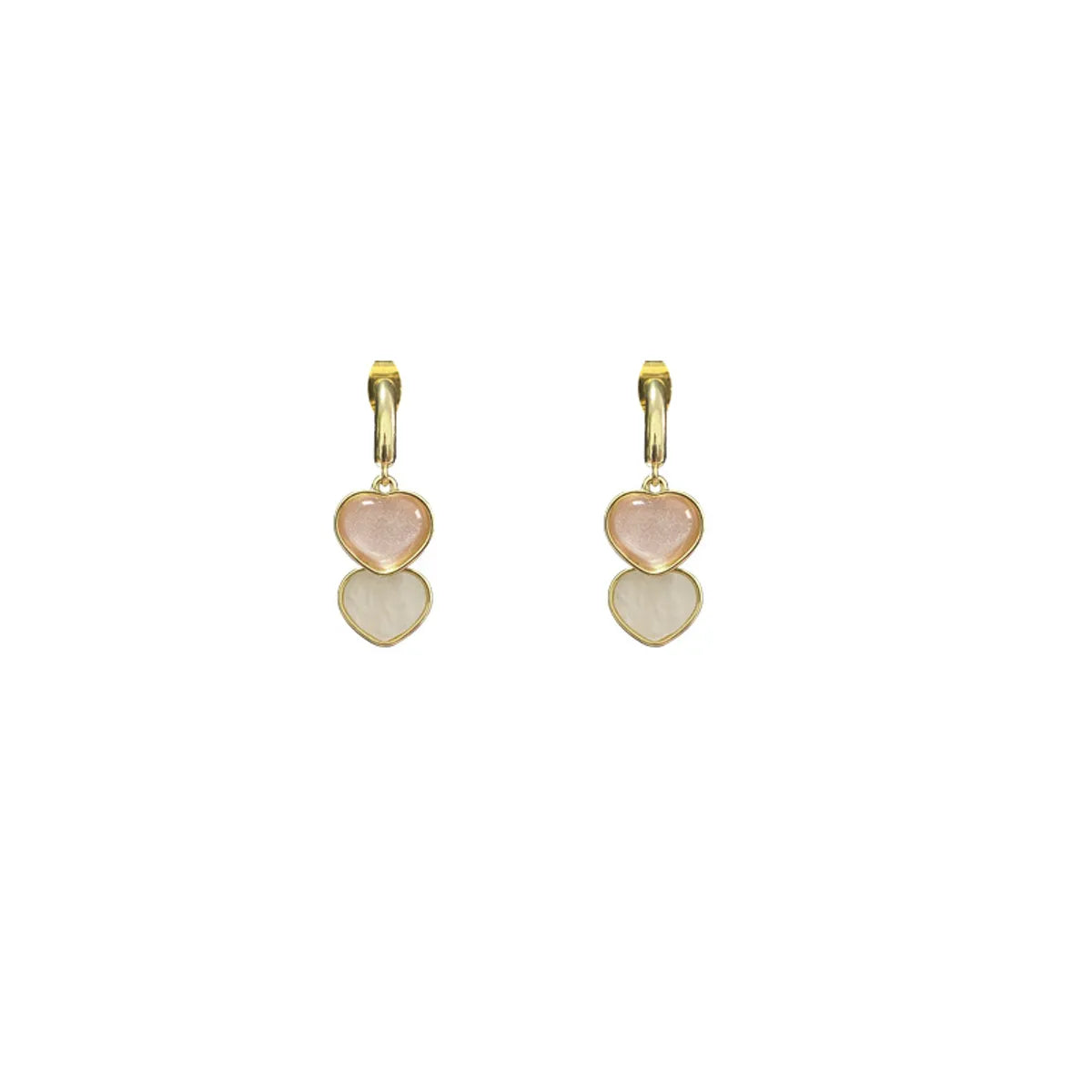 1 Pair Sweet Heart Shape Plating Inlay Alloy Acrylic Drop Earrings