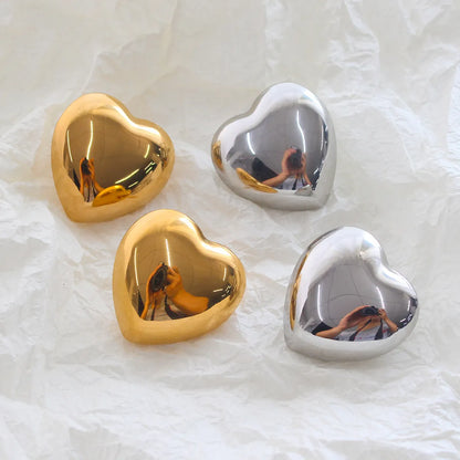 1 Pair Sweet Heart Shape Plating Titanium Steel Ear Studs