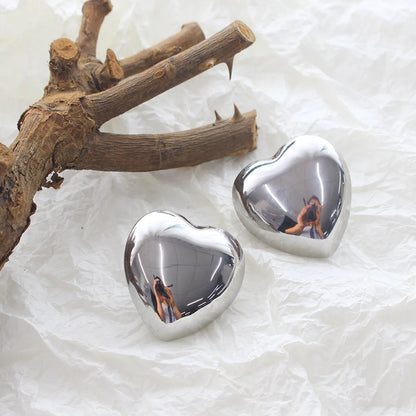 1 Pair Sweet Heart Shape Plating Titanium Steel Ear Studs