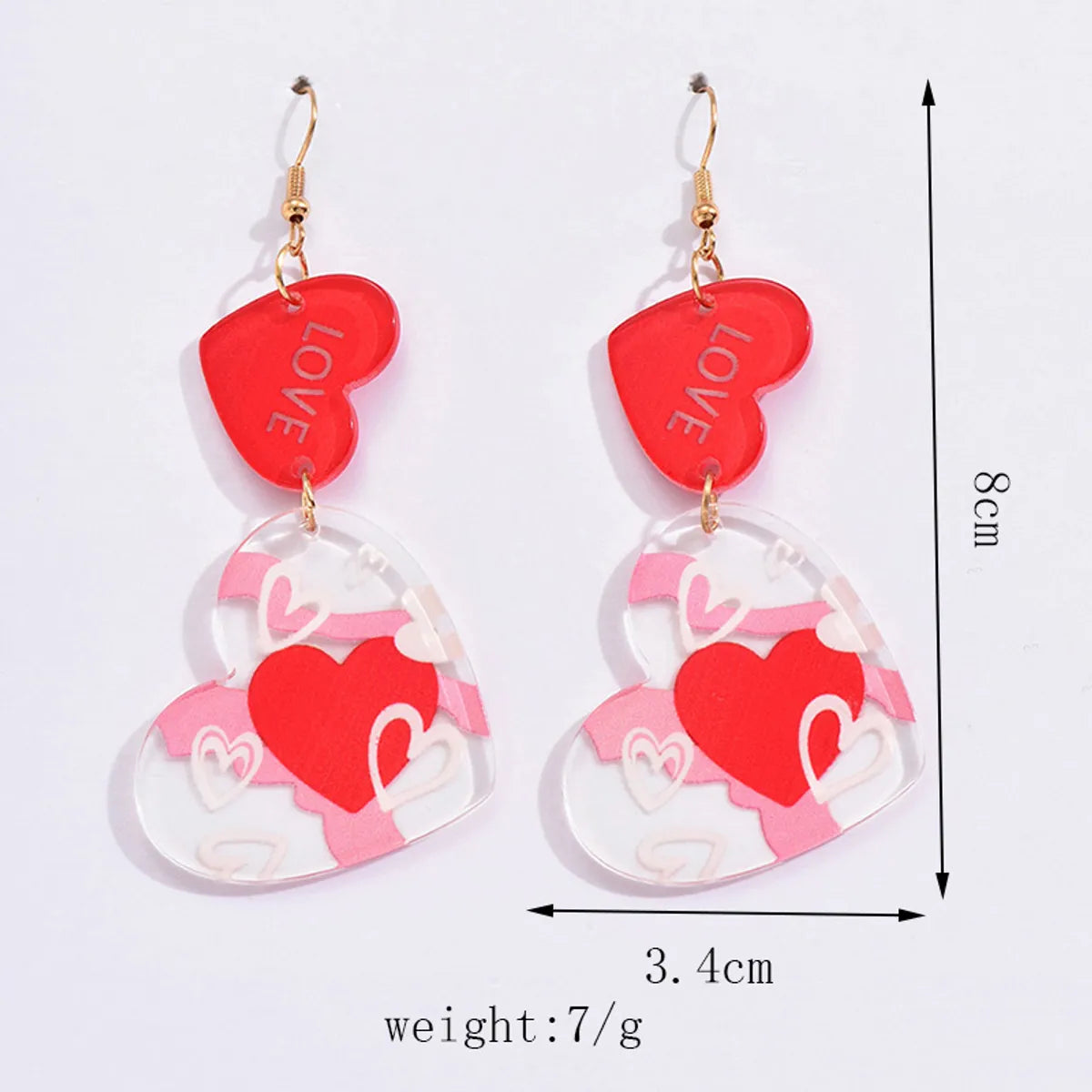 1 Pair Sweet Heart Shape Polishing Arylic Ear Hook