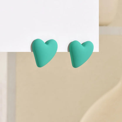 1 Pair Sweet Heart Shape Spray Paint Arylic Ear Studs