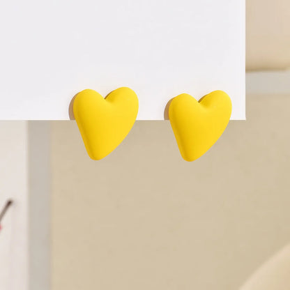 1 Pair Sweet Heart Shape Spray Paint Arylic Ear Studs