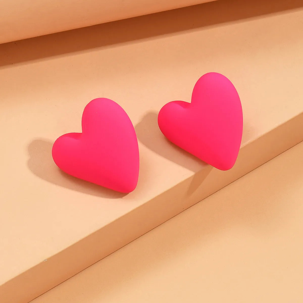 1 Pair Sweet Heart Shape Spray Paint Arylic Ear Studs