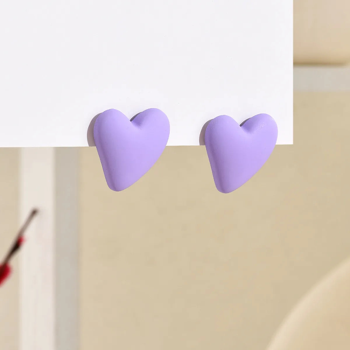 1 Pair Sweet Heart Shape Spray Paint Arylic Ear Studs