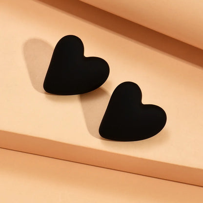 1 Pair Sweet Heart Shape Spray Paint Arylic Ear Studs