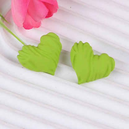 1 Pair Sweet Heart Shape Spray Paint Arylic Ear Studs