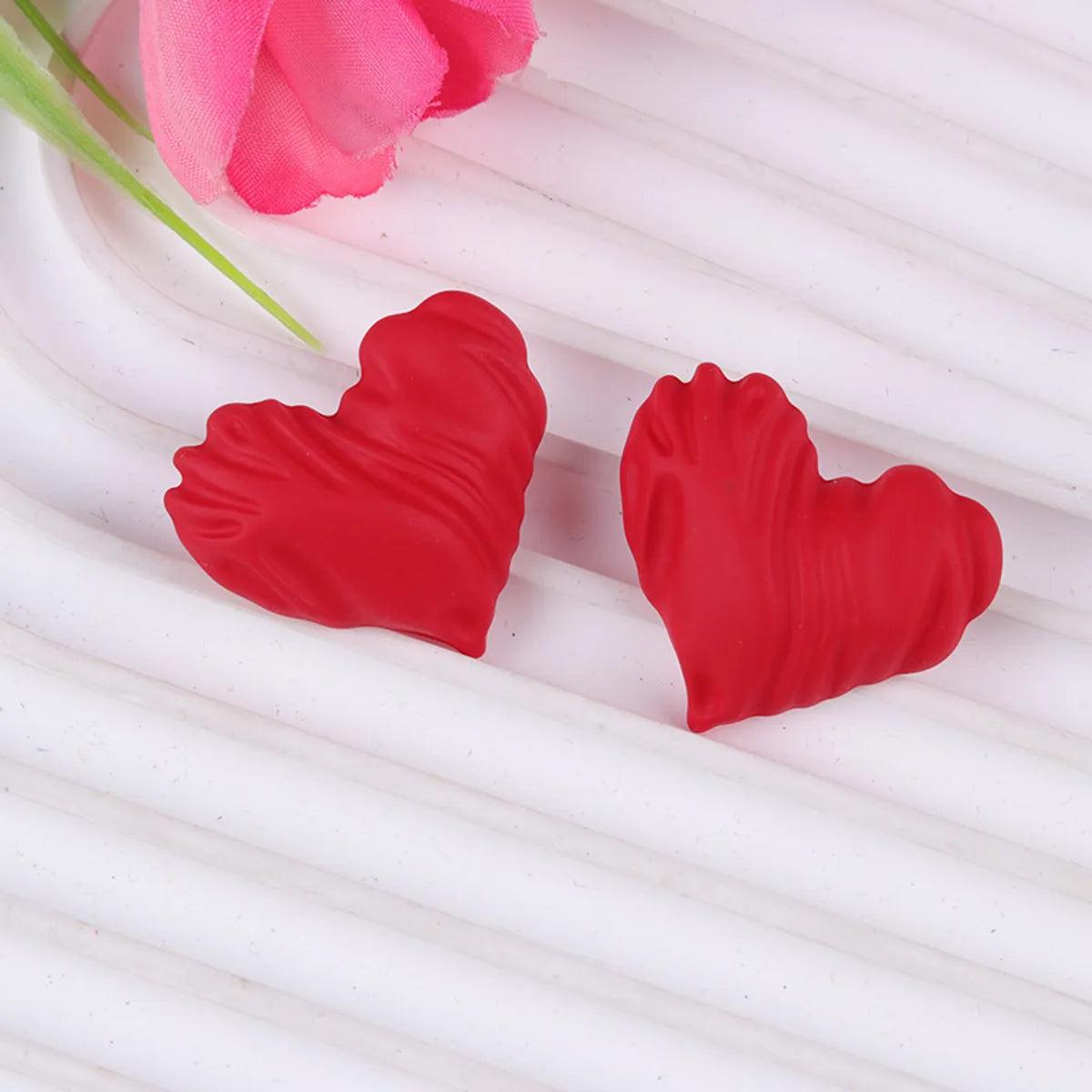 1 Pair Sweet Heart Shape Spray Paint Arylic Ear Studs