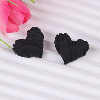 1 Pair Sweet Heart Shape Spray Paint Arylic Ear Studs