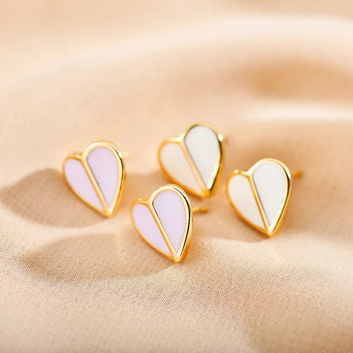 1 Pair Sweet Heart Shape Stainless Steel Plating Gold Plated Ear Studs