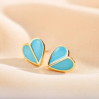 1 Pair Sweet Heart Shape Stainless Steel Plating Gold Plated Ear Studs