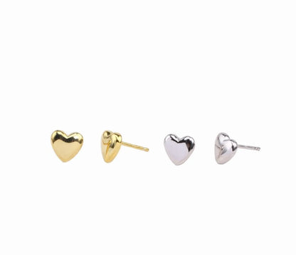 1 Pair Sweet Heart Shape Sterling Silver Plating White Gold Plated Gold Plated Ear Studs