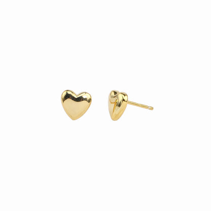 1 Pair Sweet Heart Shape Sterling Silver Plating White Gold Plated Gold Plated Ear Studs