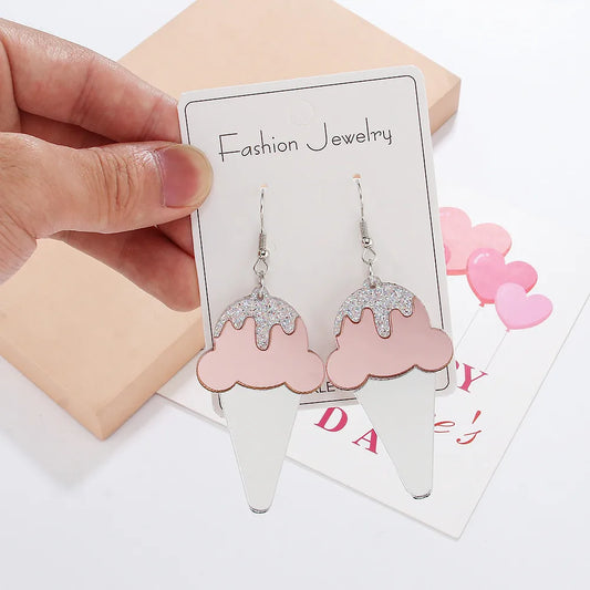 1 Pair Sweet Ice Cream Arylic Drop Earrings