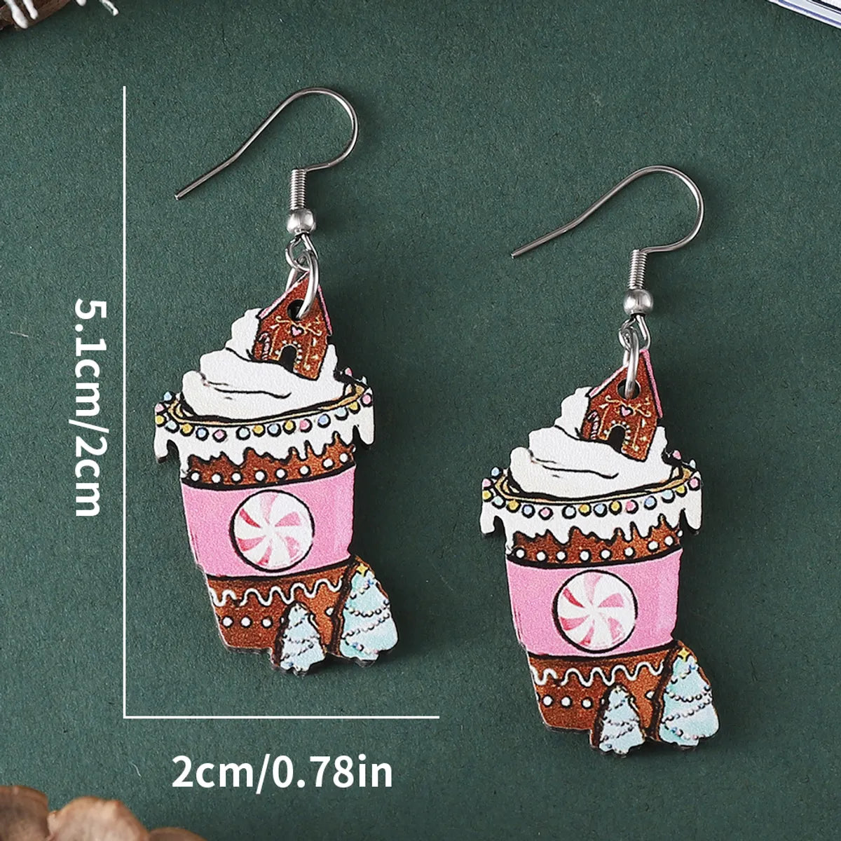 1 Pair Sweet Ice Cream Wood Drop Earrings