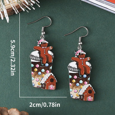 1 Pair Sweet Ice Cream Wood Drop Earrings