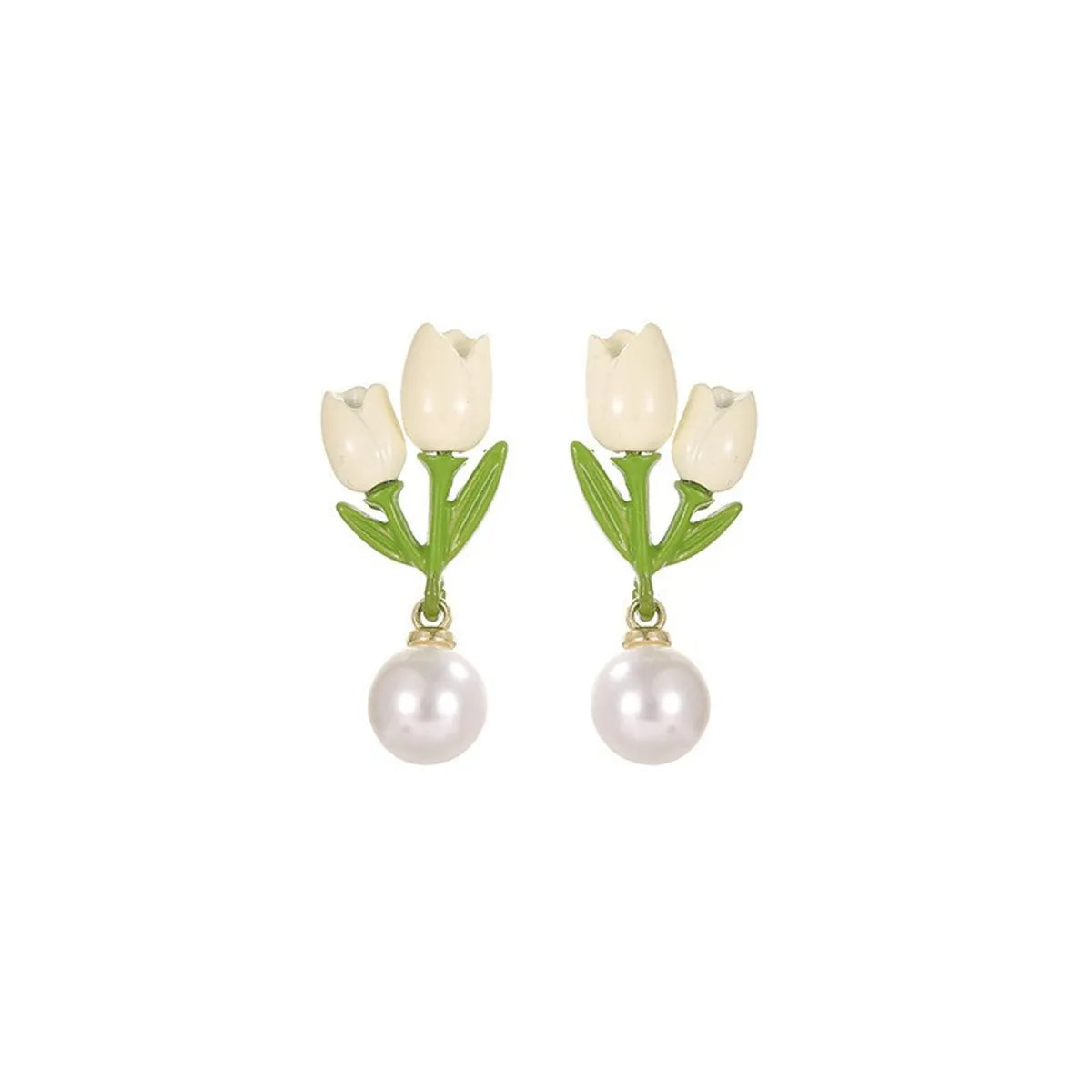 1 Pair Sweet Korean Style Flower Plating Alloy Earrings