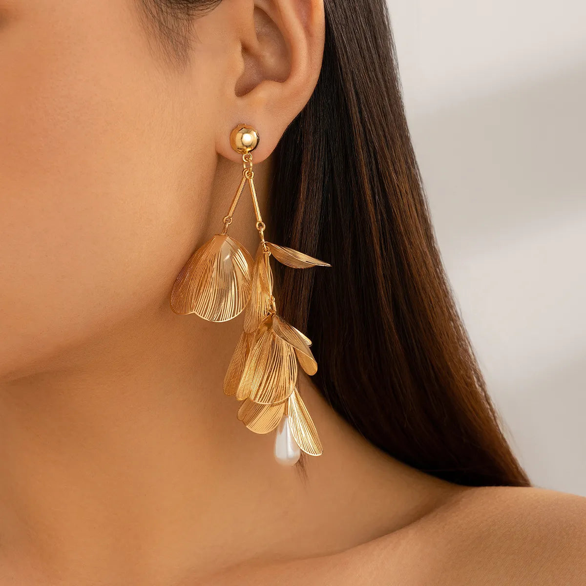 1 Pair Sweet Leaves Alloy Drop Earrings