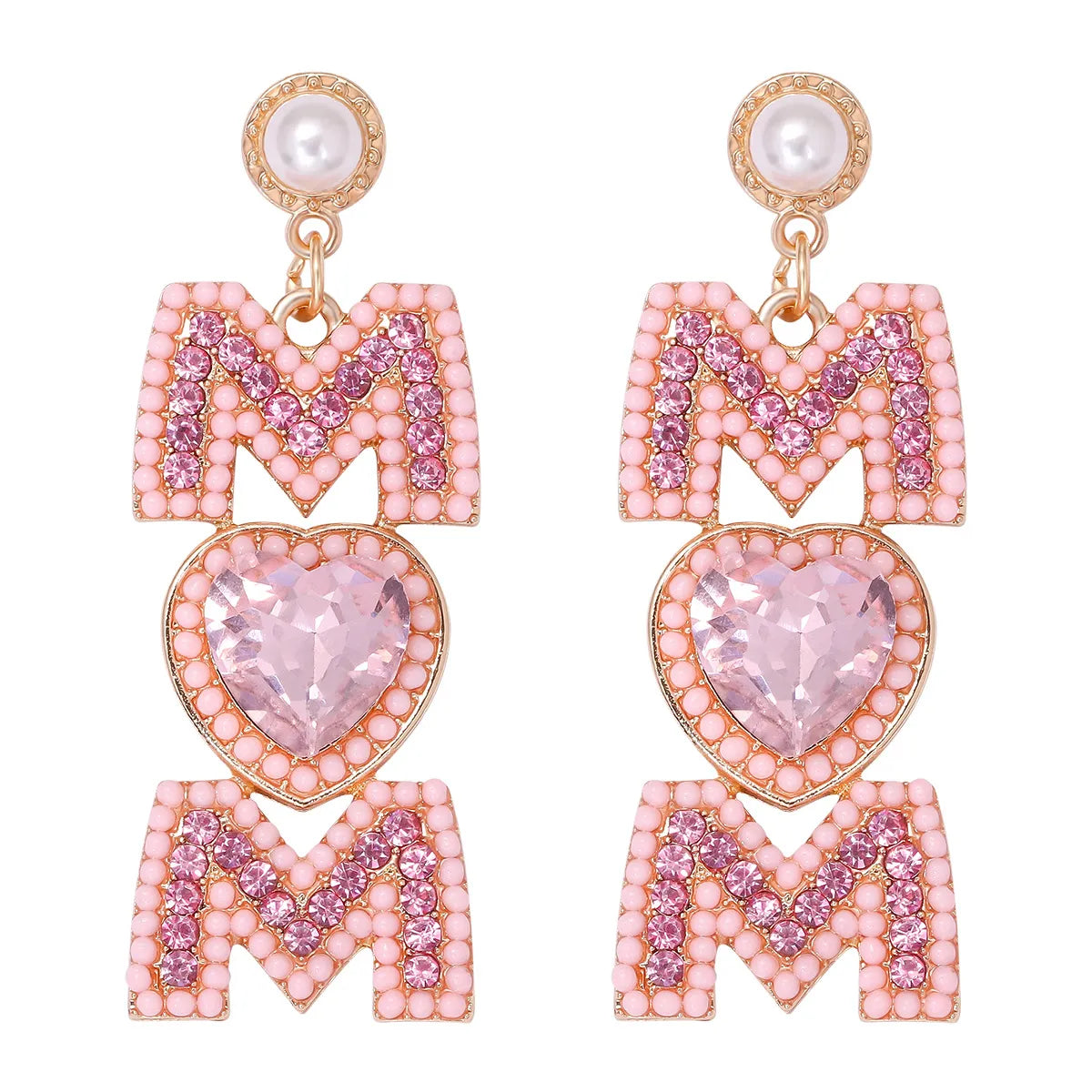 1 Pair Sweet Letter Alloy Drop Earrings