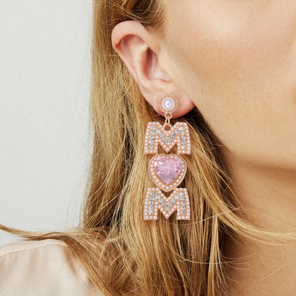 1 Pair Sweet Letter Alloy Drop Earrings