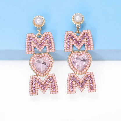 1 Pair Sweet Letter Alloy Drop Earrings