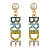 1 Pair Sweet Letter Alloy Seed Bead Huichol Earrings Drop Earrings