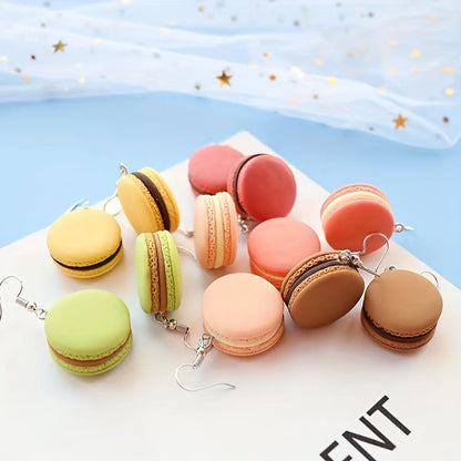 1 Pair Sweet Macarons Resin Drop Earrings