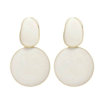 1 Pair Sweet Oval Plating Alloy Drop Earrings